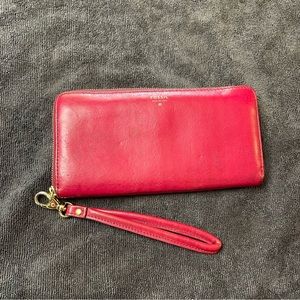 Fossil Red Leather Wallet Clutch